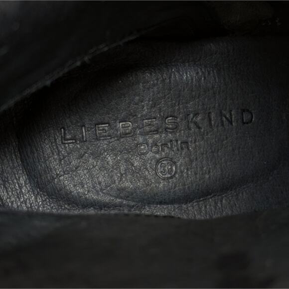 Liebeskind Booties Womens 8.5 EU 39 Gray Nubuck Leather Platform Block Heel Side - Picture 9 of 12